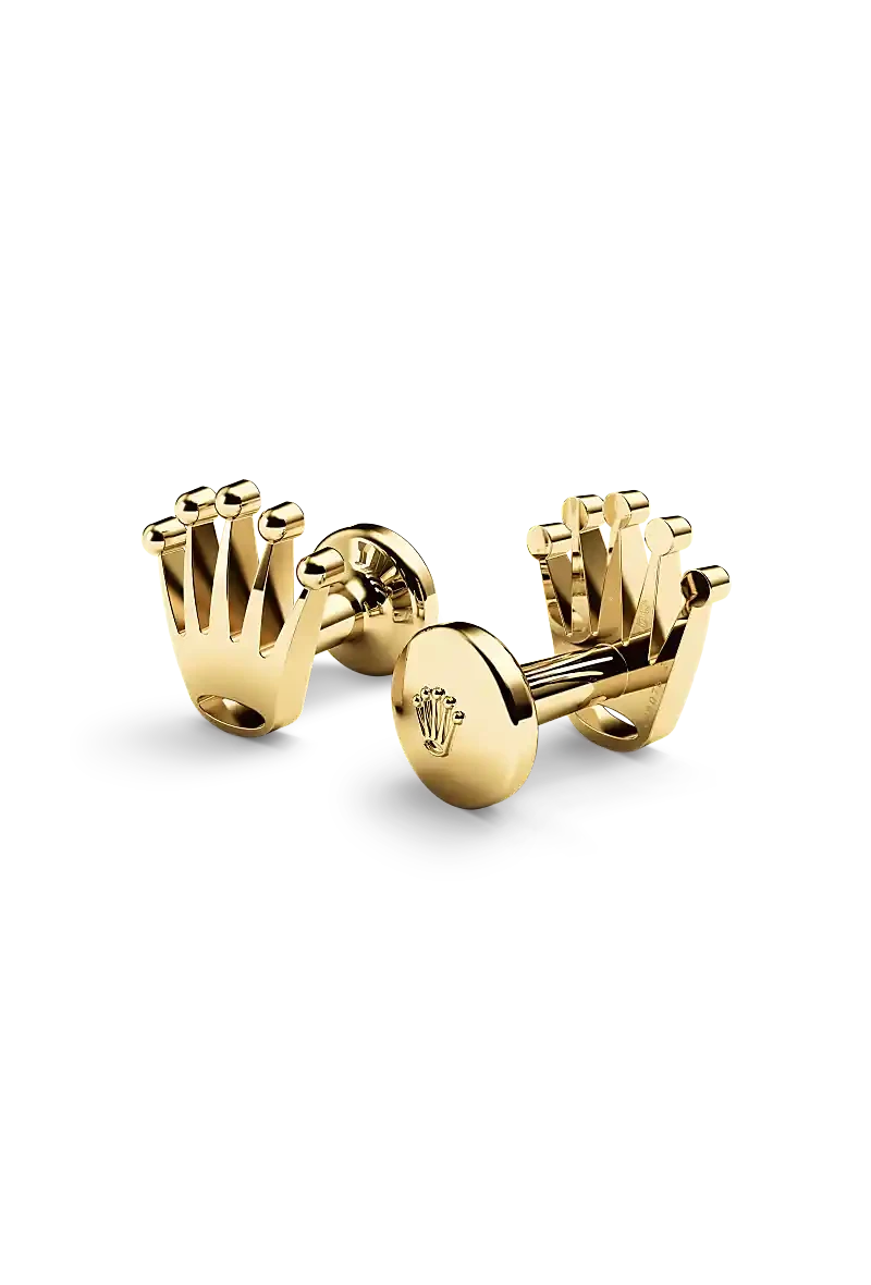 Rolex Manschettenknöpfe „Krone“ in Gelbgold, a1018 bei Uhren Schmiemann