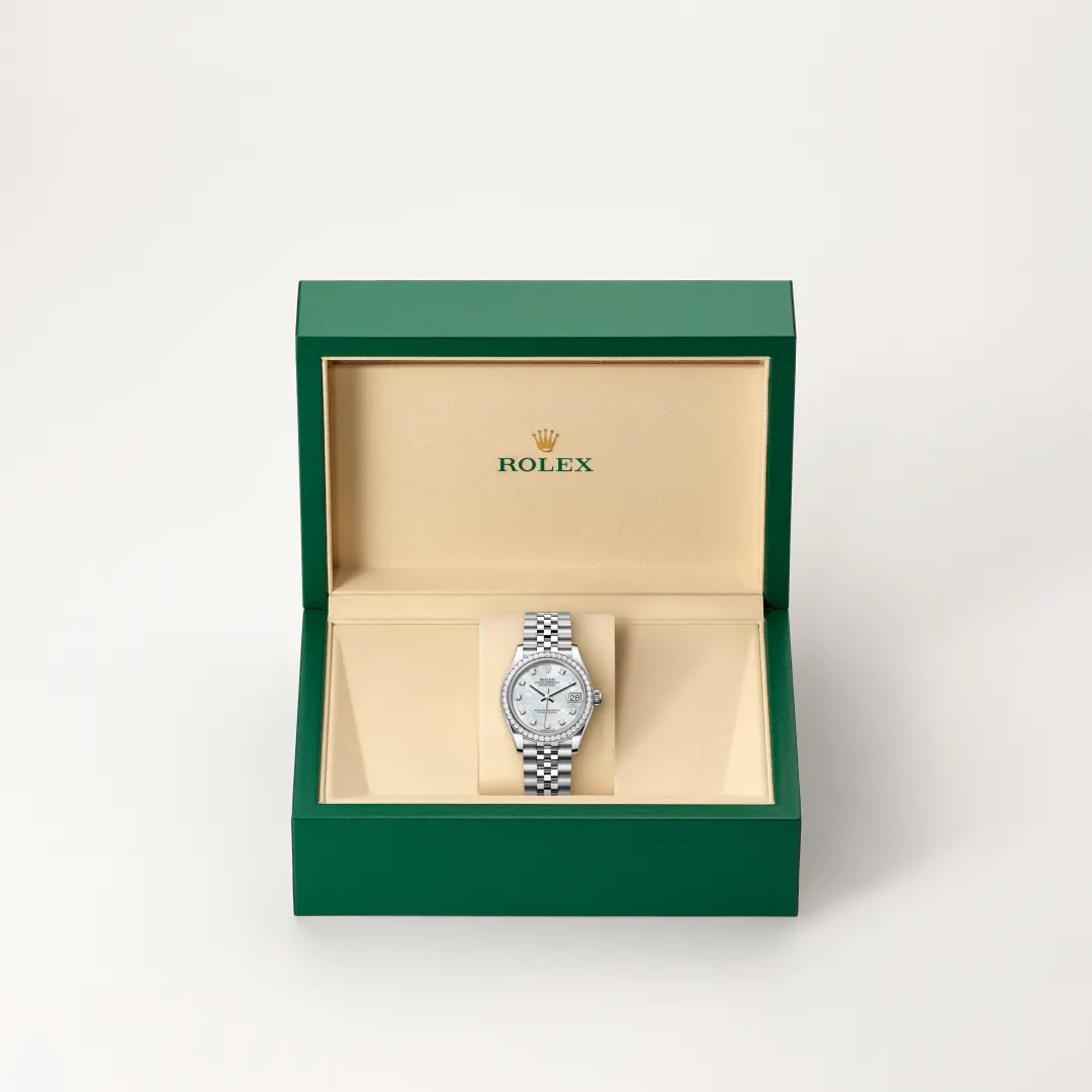Rolex Datejust in Rolesor weiß (Kombination aus Edelstahl Oystersteel und Weißgold), M278384RBR-0008-5 – Uhren Schmiemann