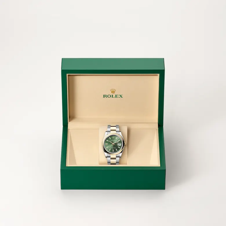 Rolex Datejust in Rolesor gelb (Kombination aus Edelstahl Oystersteel und Gelbgold), M126203-0058-6 – Uhren Schmiemann