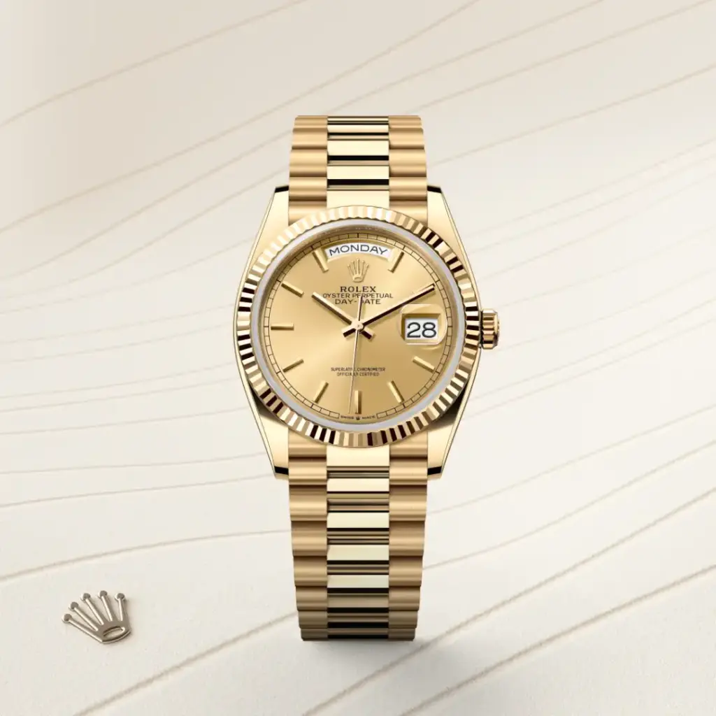 Rolex Day-Date in 18 Karat Gelbgold, M128238-0045-3 – Uhren Schmiemann