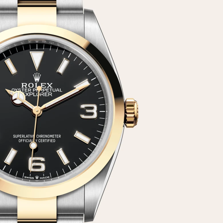 Rolex Explorer in Rolesor gelb (Kombination aus Edelstahl Oystersteel und Gelbgold), M124273-0001-8 – Uhren Schmiemann