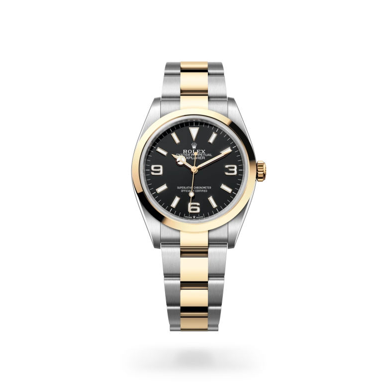 Rolex Explorer in Rolesor gelb (Kombination aus Edelstahl Oystersteel und Gelbgold), M124273-0001-2 – Uhren Schmiemann