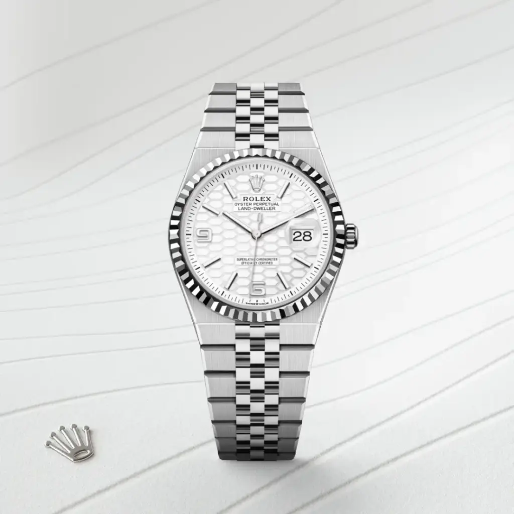 Rolex Land-Dweller in Rolesor weiß (Kombination aus Edelstahl Oystersteel und Weißgold), M127234-0001-3 – Uhren Schmiemann