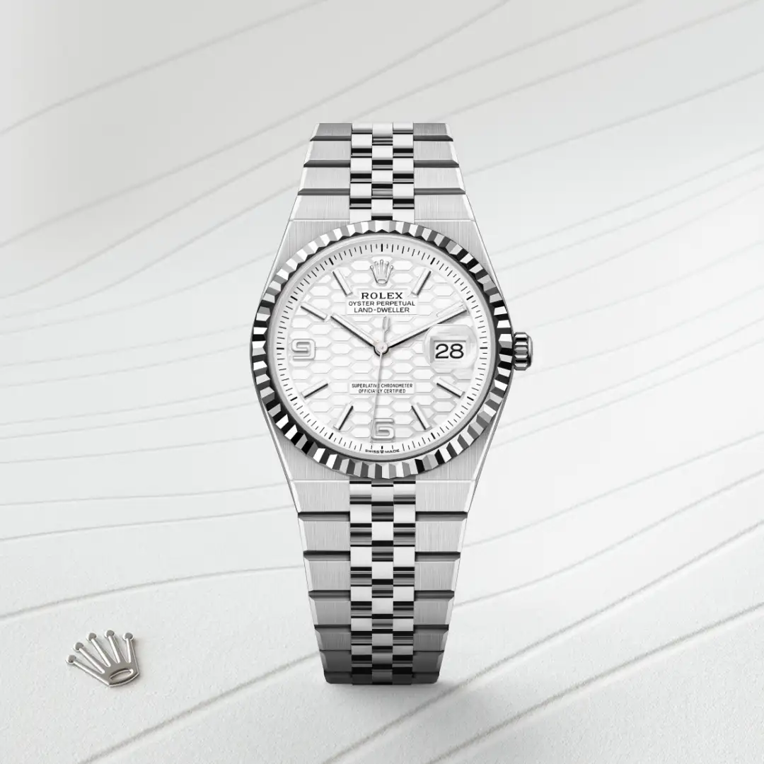 Rolex Land-Dweller in Rolesor weiß (Kombination aus Edelstahl Oystersteel und Weißgold), M127234-0001-3 – Uhren Schmiemann