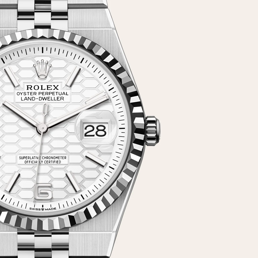 Rolex Land-Dweller in Rolesor weiß (Kombination aus Edelstahl Oystersteel und Weißgold), M127234-0001-7 – Uhren Schmiemann