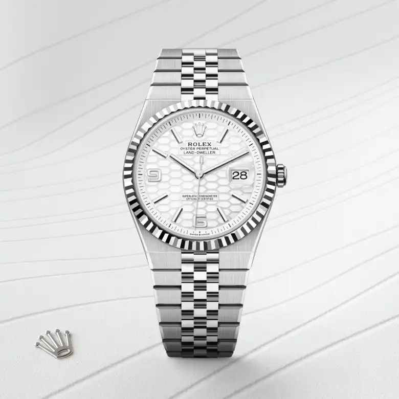 Rolex Land-Dweller in Rolesor weiß (Kombination aus Edelstahl Oystersteel und Weißgold), M127334-0001-4 – Uhren Schmiemann
