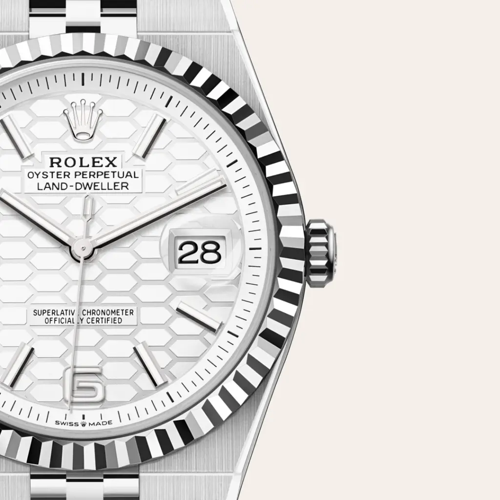 Rolex Land-Dweller in Rolesor weiß (Kombination aus Edelstahl Oystersteel und Weißgold), M127334-0001-7 – Uhren Schmiemann