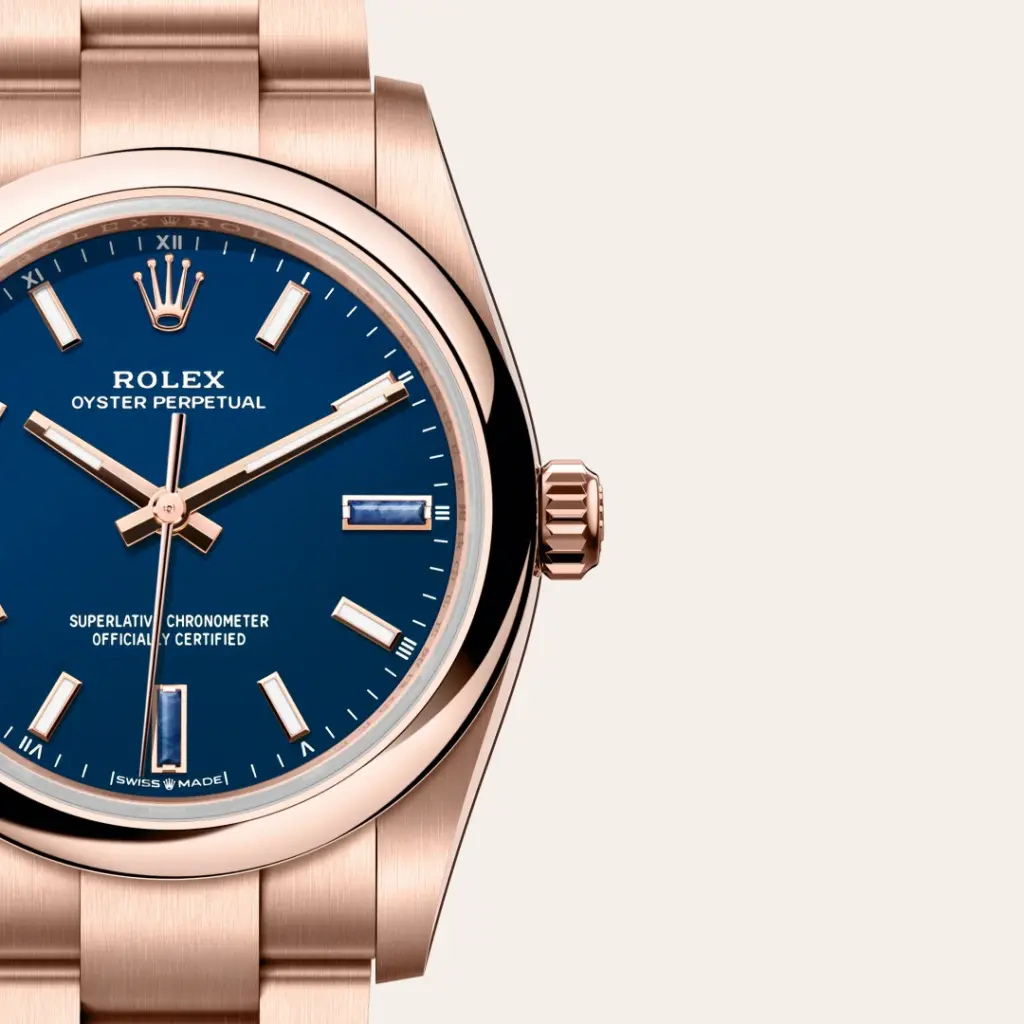 Rolex Oyster Perpetual in 18 Karat Everose-Gold, M124205-0002-7 – Uhren Schmiemann
