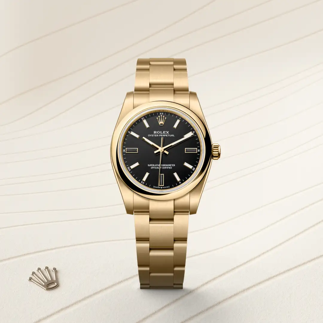 Rolex Oyster Perpetual in 18 Karat Gelbgold, M124208-0001-3 – Uhren Schmiemann