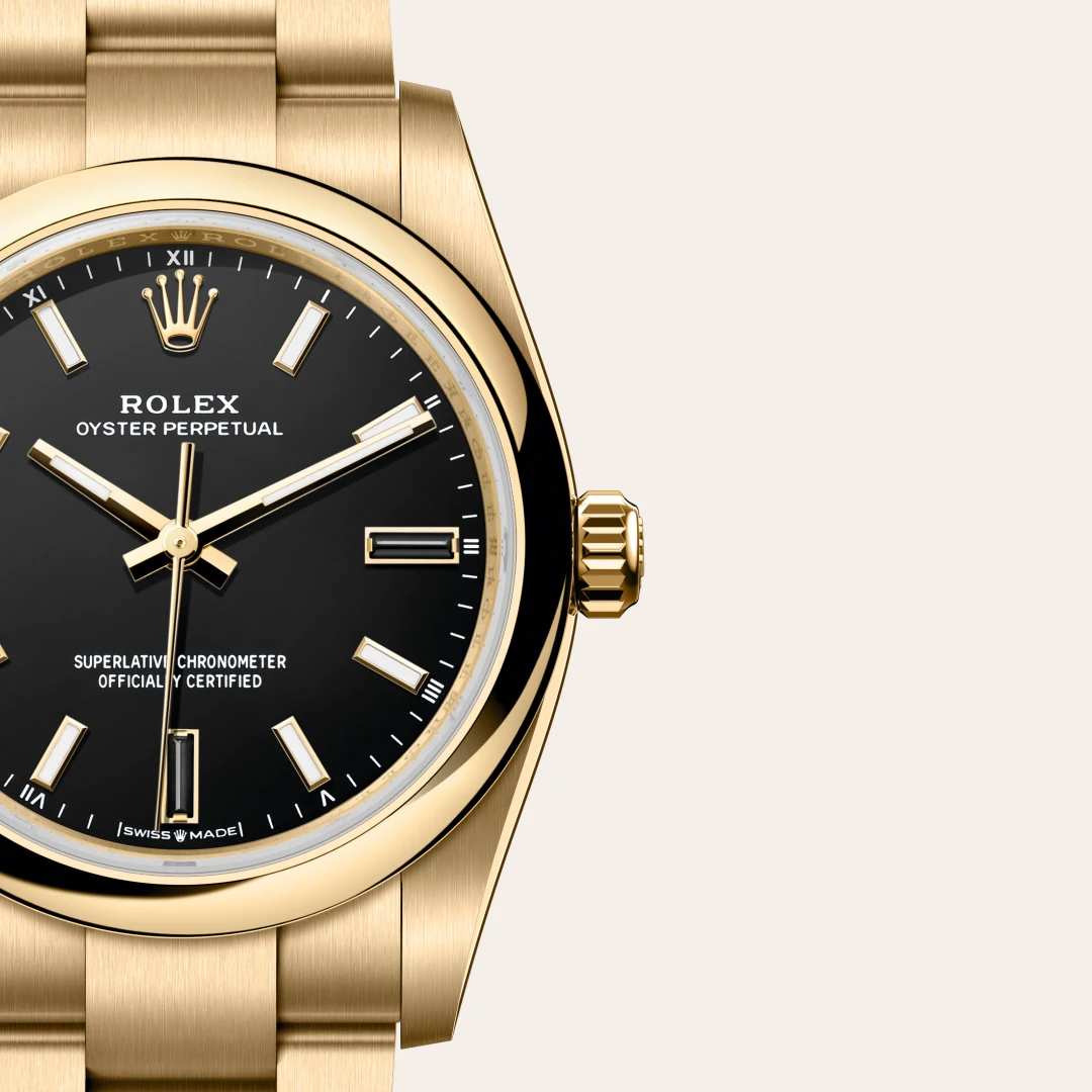 Rolex Oyster Perpetual in 18 Karat Gelbgold, M124208-0001-7 – Uhren Schmiemann