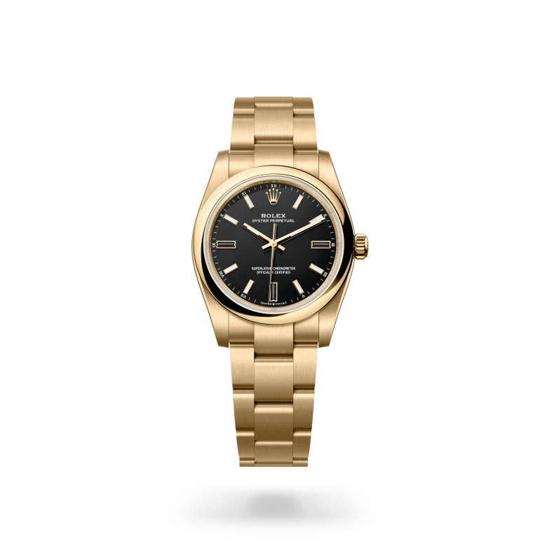 Rolex Oyster Perpetual in 18 Karat Gelbgold, M124208-0001-2 – Uhren Schmiemann