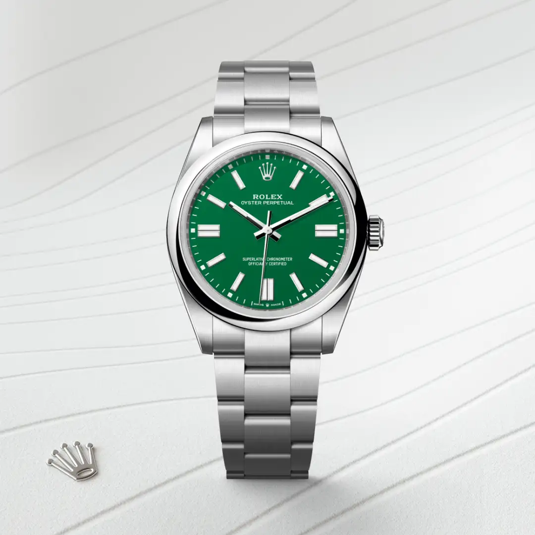 Rolex Oyster Perpetual in Edelstahl Oystersteel, M134300-0004-3 – Uhren Schmiemann