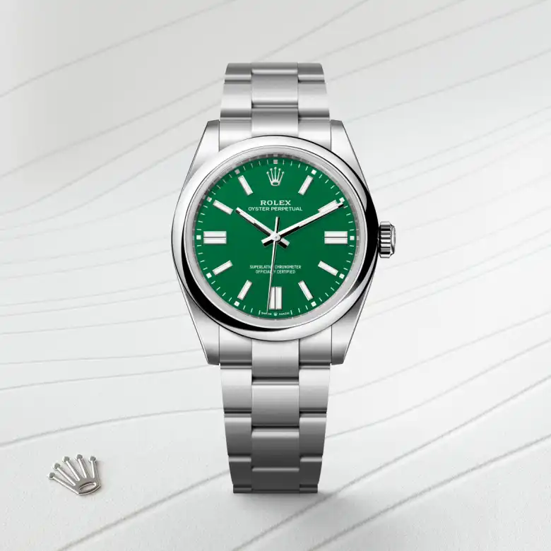 Rolex Oyster Perpetual in Edelstahl Oystersteel, M134300-0004-4 – Uhren Schmiemann