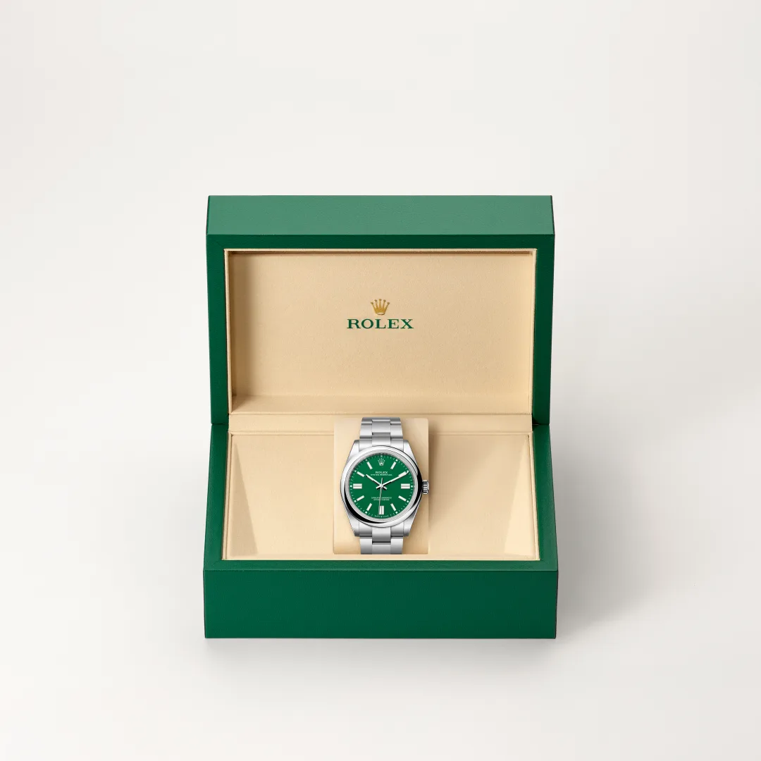 Rolex Oyster Perpetual in Edelstahl Oystersteel, M134300-0004-5 – Uhren Schmiemann