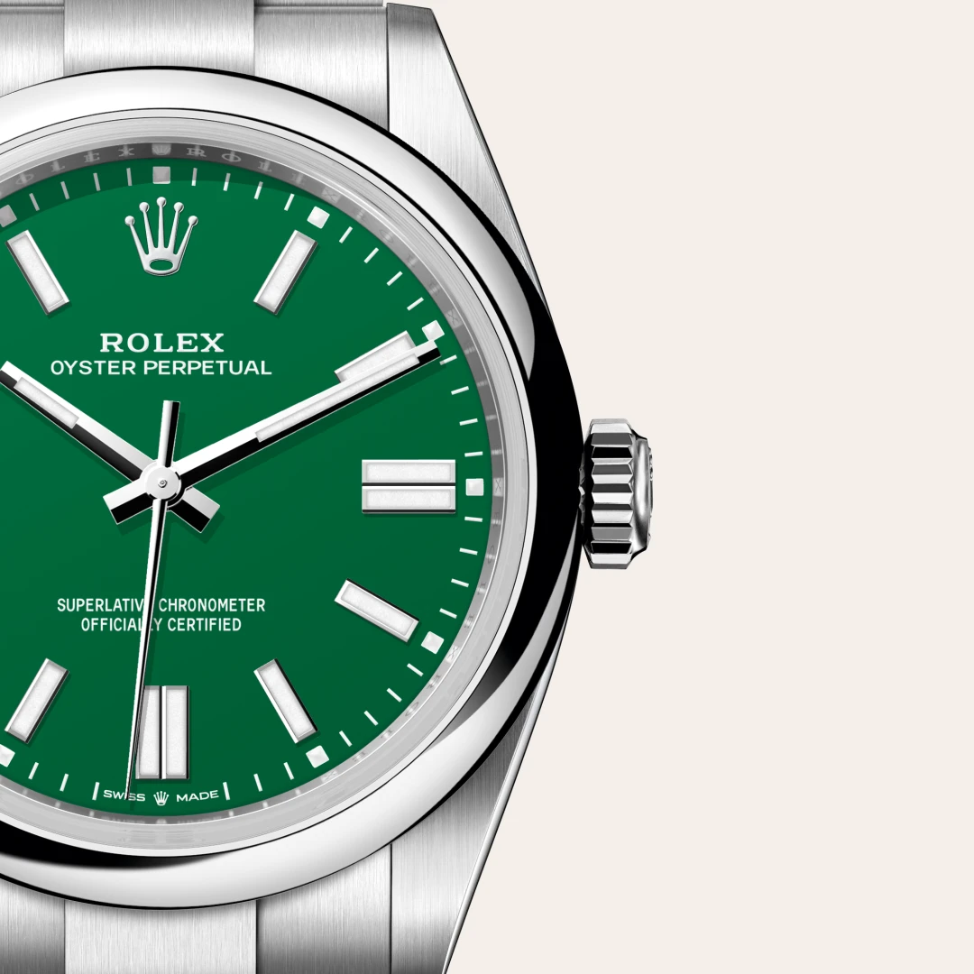 Rolex Oyster Perpetual in Edelstahl Oystersteel, M134300-0004-7 – Uhren Schmiemann