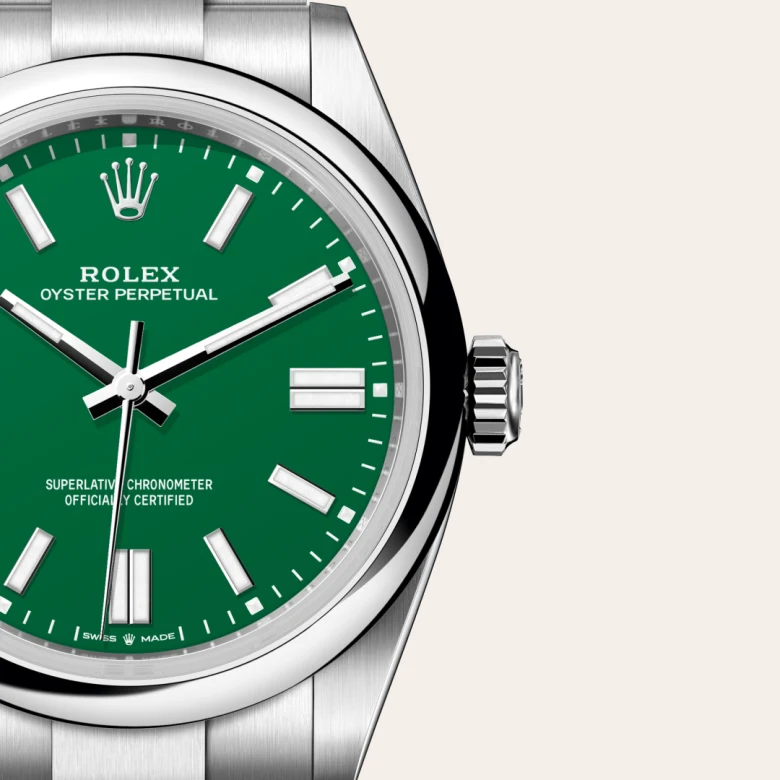 Rolex Oyster Perpetual in Edelstahl Oystersteel, M134300-0004-8 – Uhren Schmiemann