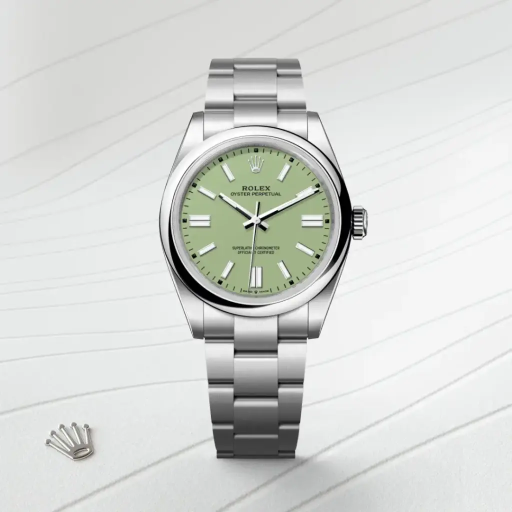Rolex Oyster Perpetual in Edelstahl Oystersteel, M134300-0006-3 – Uhren Schmiemann