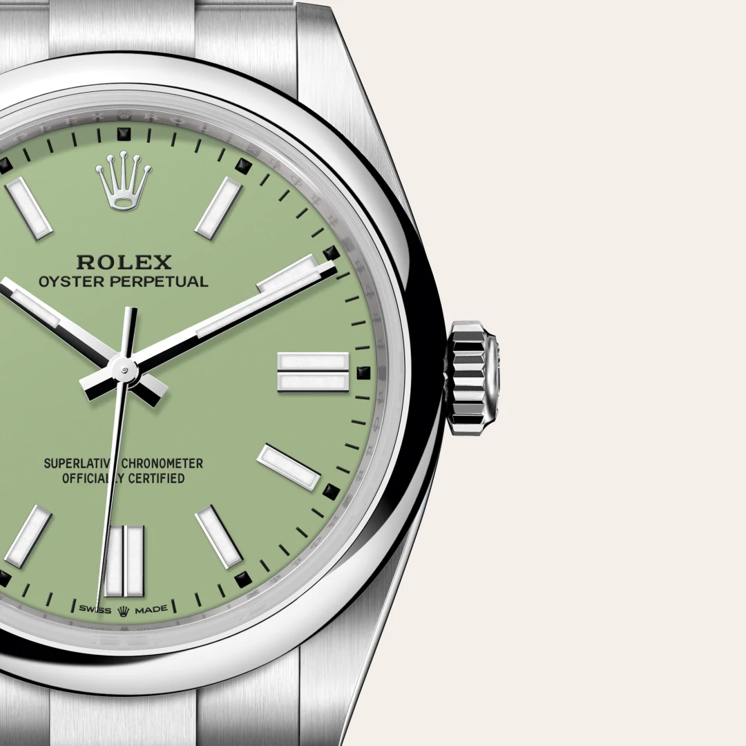 Rolex Oyster Perpetual in Edelstahl Oystersteel, M134300-0006-7 – Uhren Schmiemann